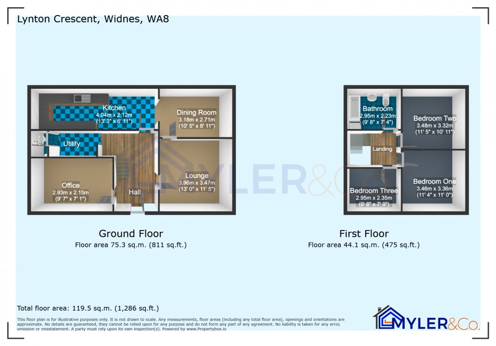Floorplan for Lynton Crescent, Widnes, Cheshire