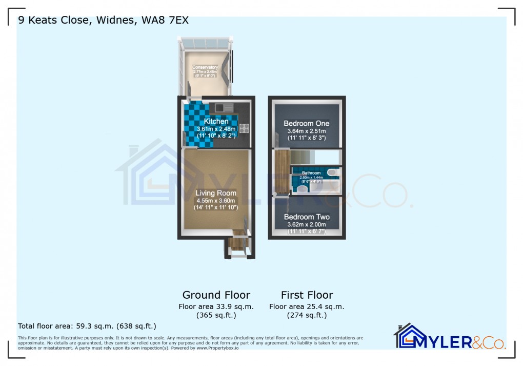 Floorplan for Keats Close, Widnes, Cheshire