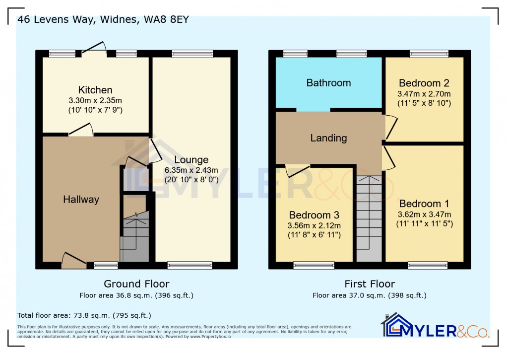 Floorplan for Levens Way, Widnes, Cheshire