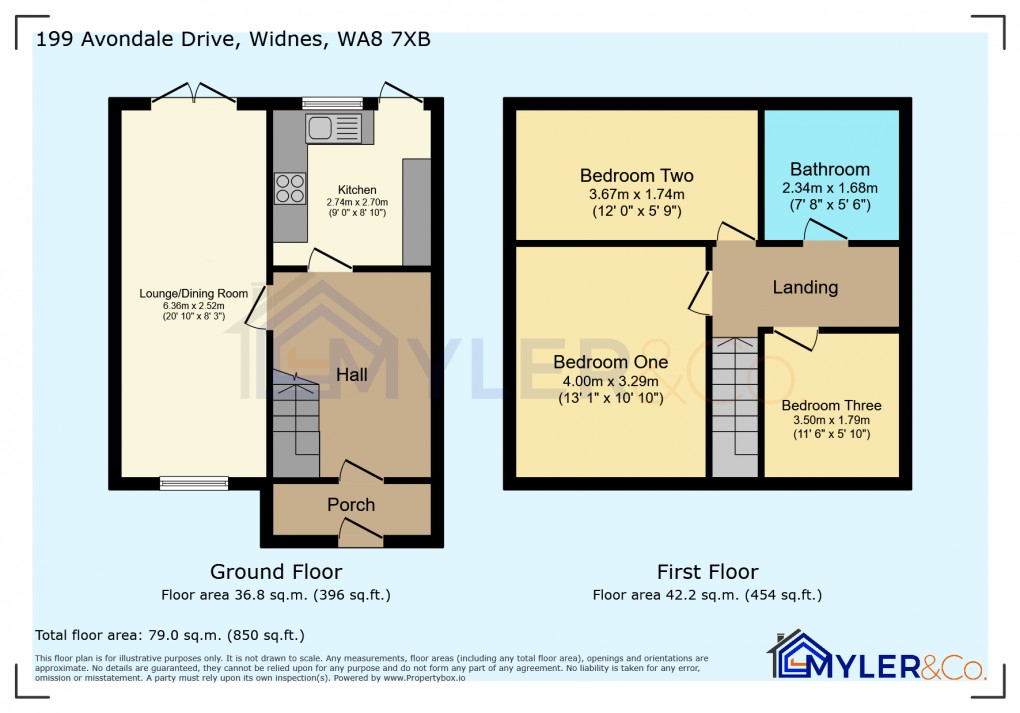 Floorplan for Avondale Drive, Widnes, Cheshire
