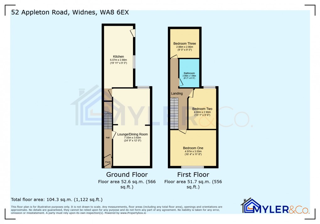 Floorplan for Appleton Road, Widnes, Cheshire