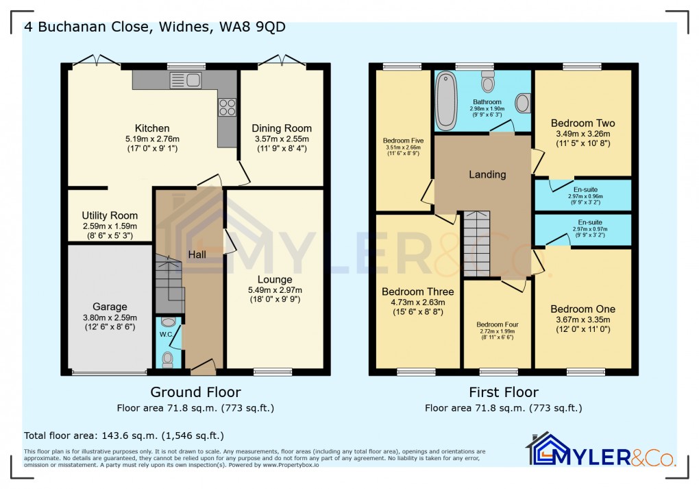 Floorplan for Buchanan Close, Widnes, Cheshire
