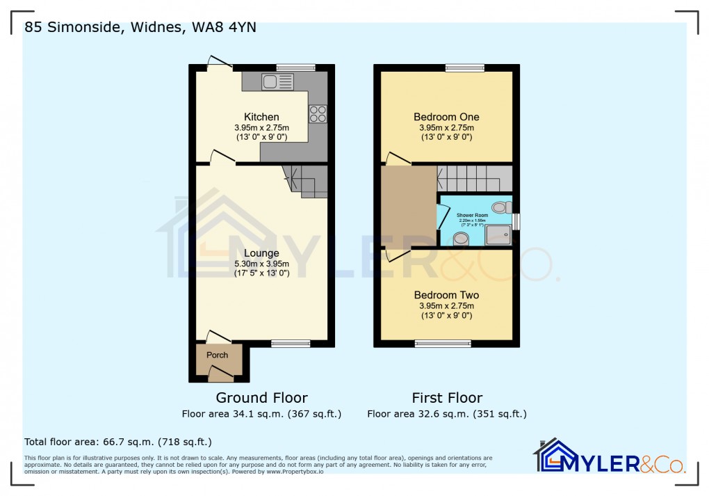 Floorplan for Simonside, Widnes, Cheshire