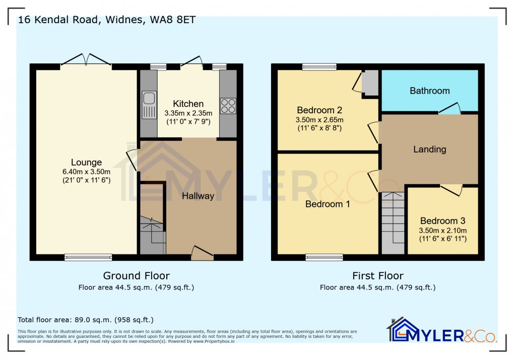 Floorplan for Kendal Road, Widnes, Cheshire