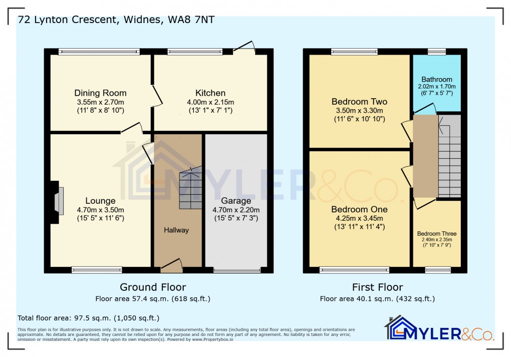 Floorplan for Lynton Crescent, Widnes, Cheshire