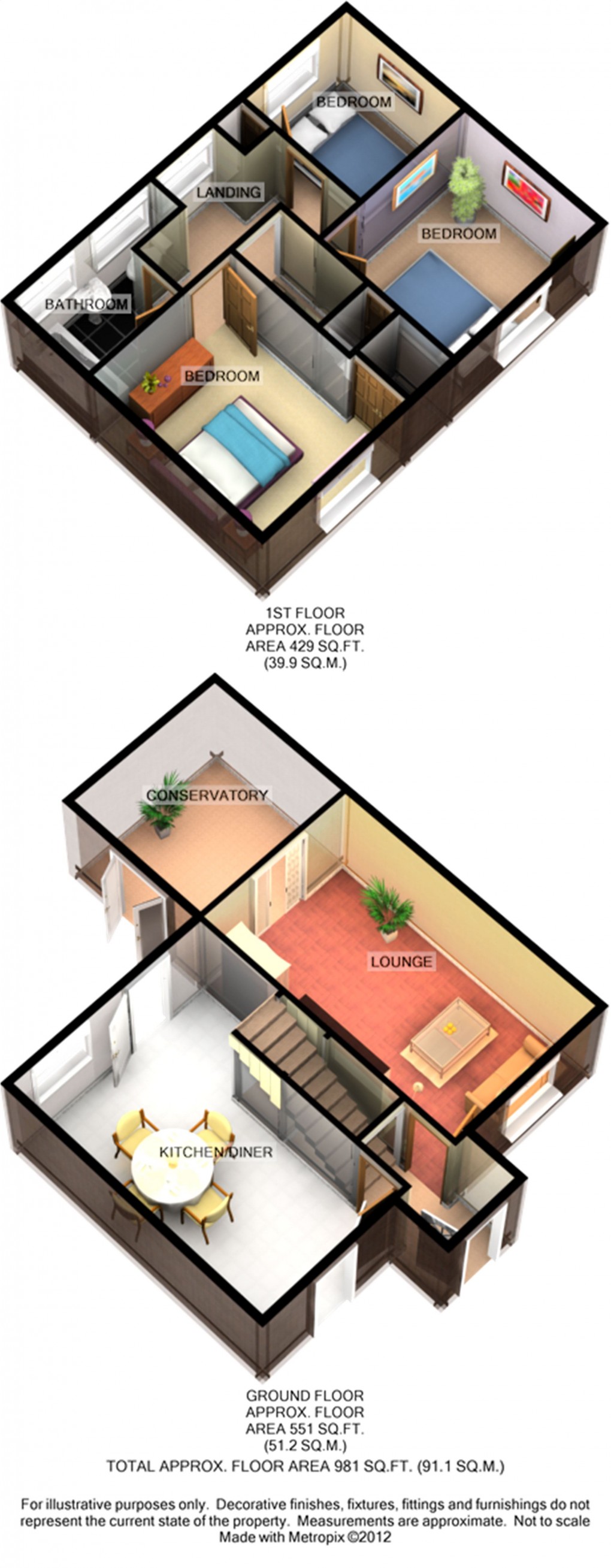 Floorplan for Blundell Road, Widnes, Cheshire