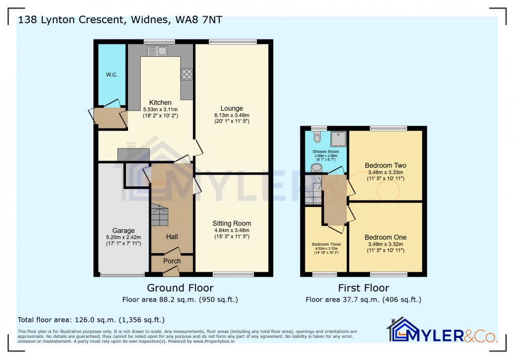Floorplan for Lynton Crescent, Widnes, Cheshire