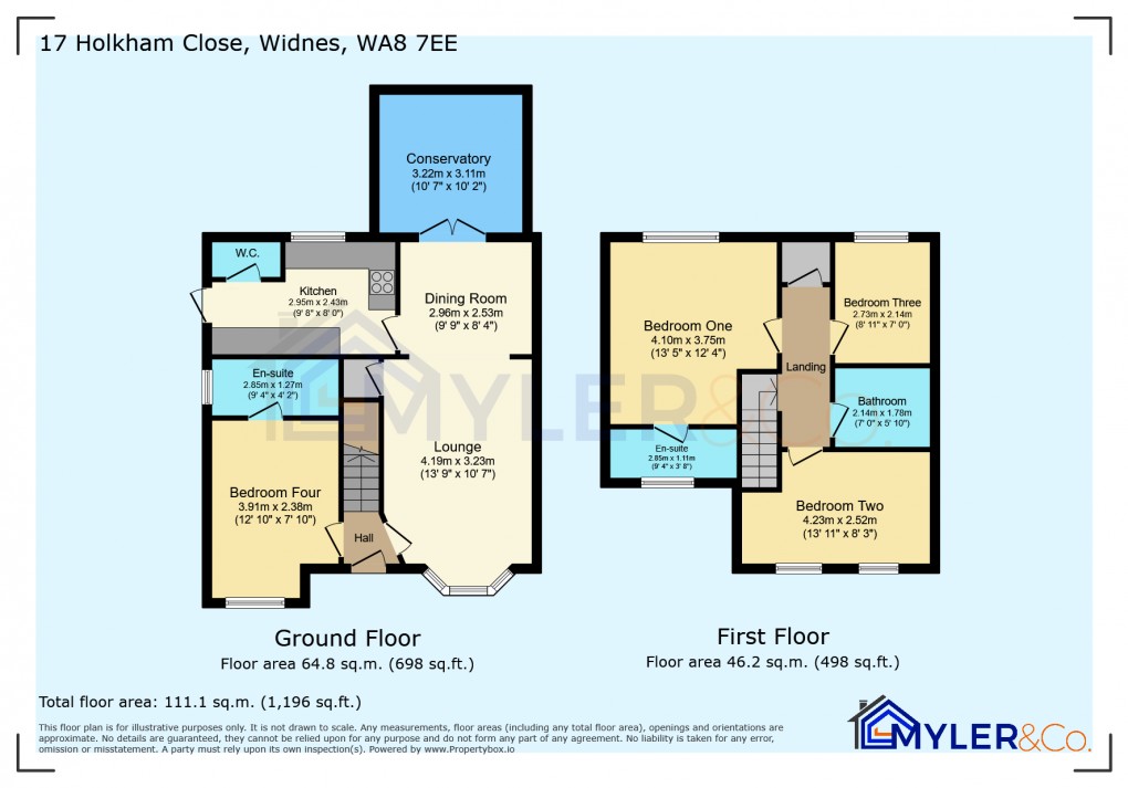 Floorplan for Holkham Close, Widnes, Cheshire