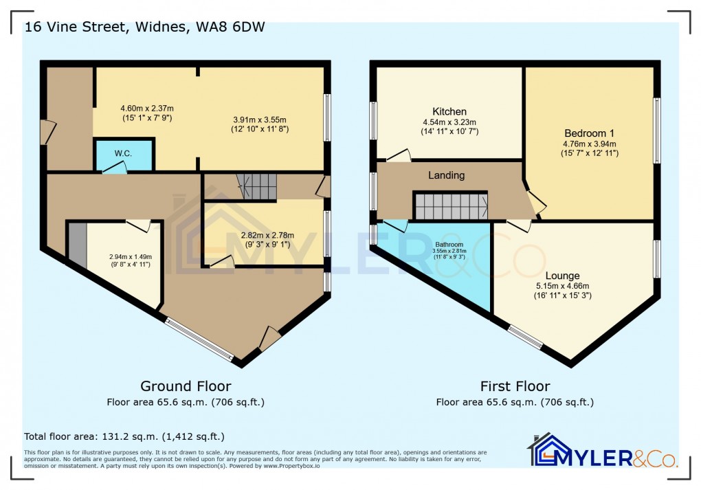 Floorplan for Vine Street, Widnes, Cheshire