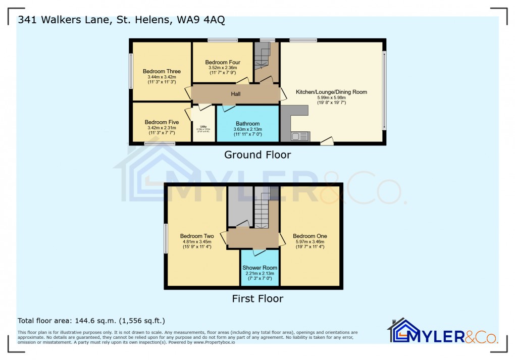 Floorplan for Sutton Manor, St Helens, Merseyside