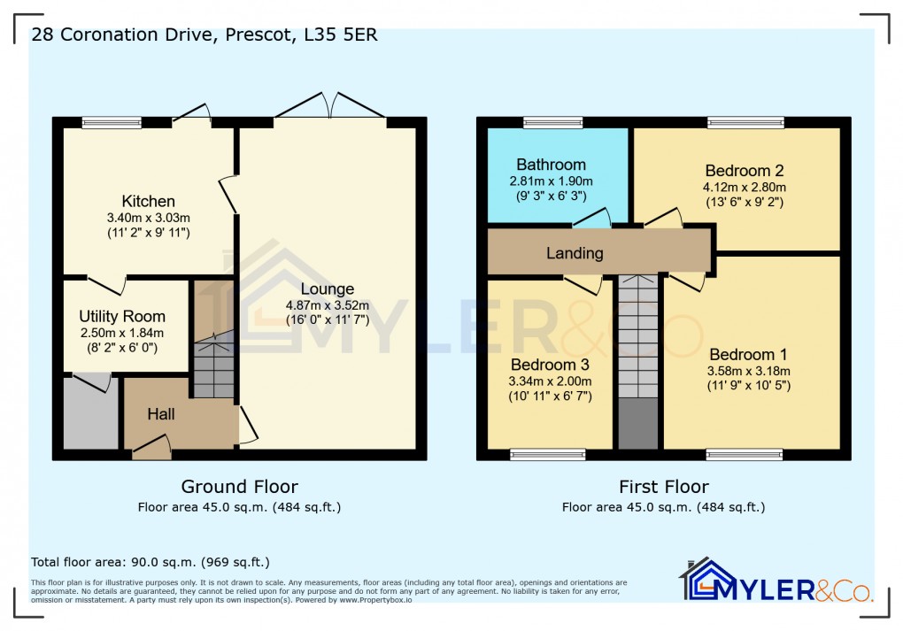 Floorplan for Coronation Drive, Prescot, Merseyside