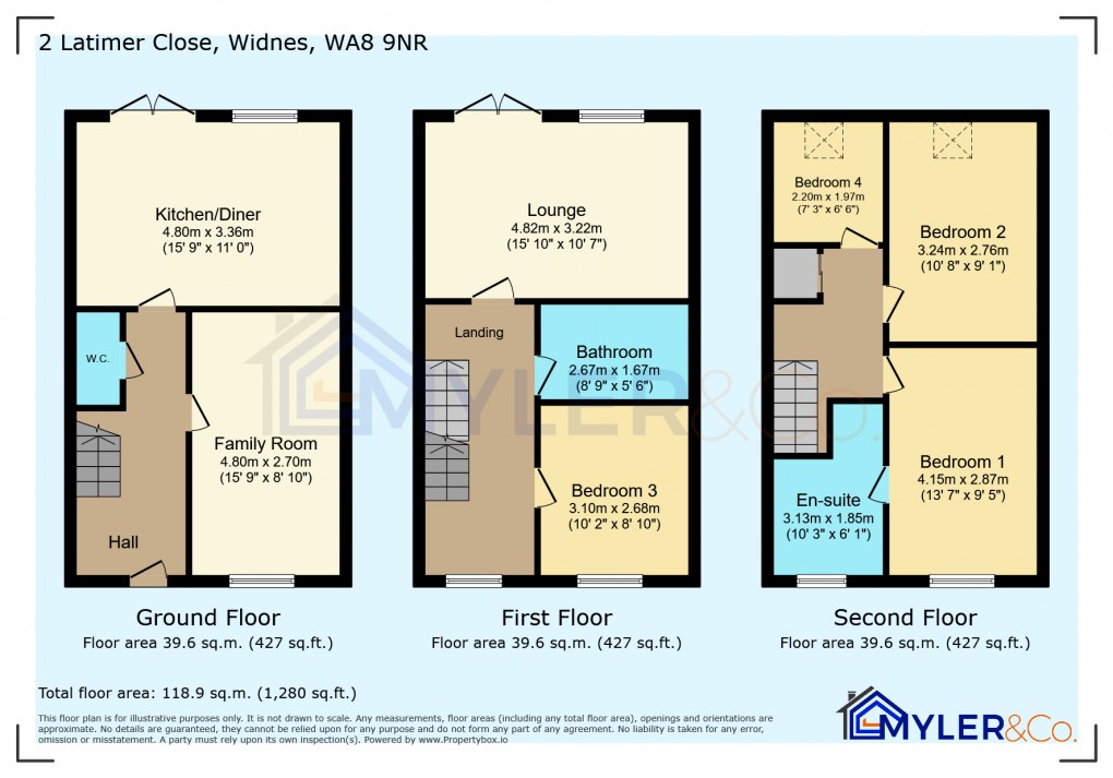 Floorplan for Latimer Close, Widnes, Cheshire