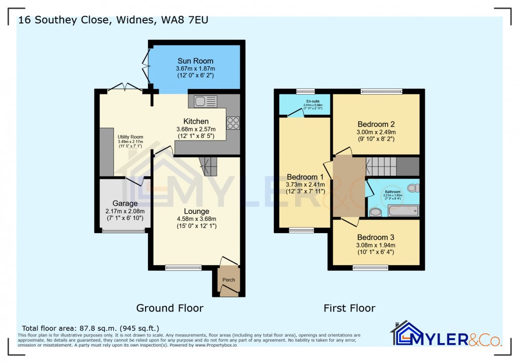 Floorplan for Southey Close, Widnes, Cheshire