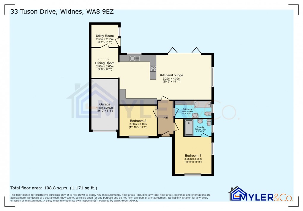Floorplan for Tuson Drive, Widnes, Cheshire