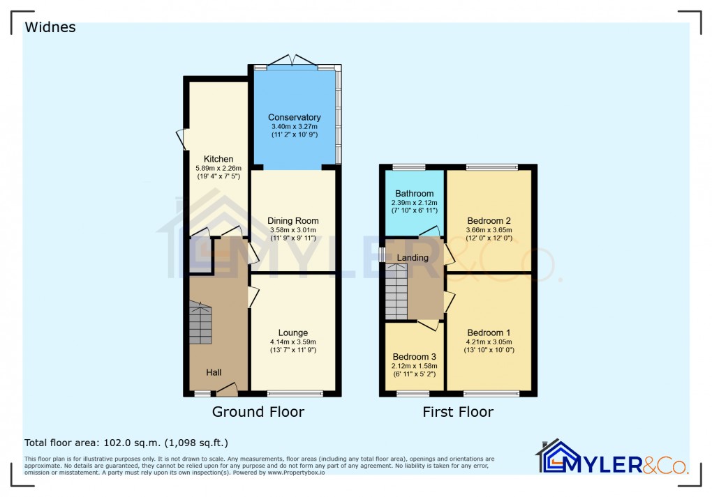 Floorplan for Deirdre Avenue, Widnes, Cheshire